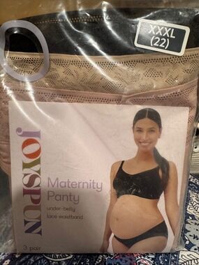 Joyspun Maternity Panty 3-Pack - Black,Nude,Pink NWT